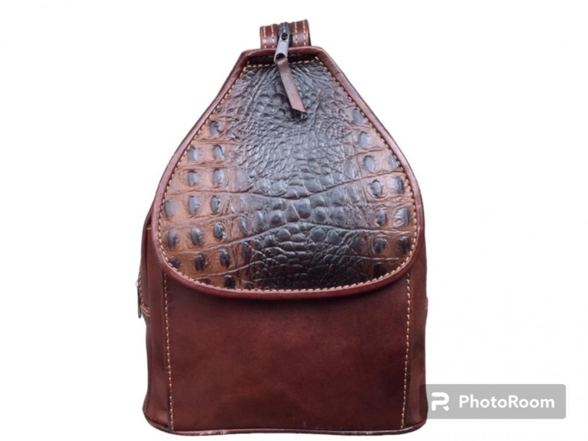 Mochila Cuero Natural - Cod 198